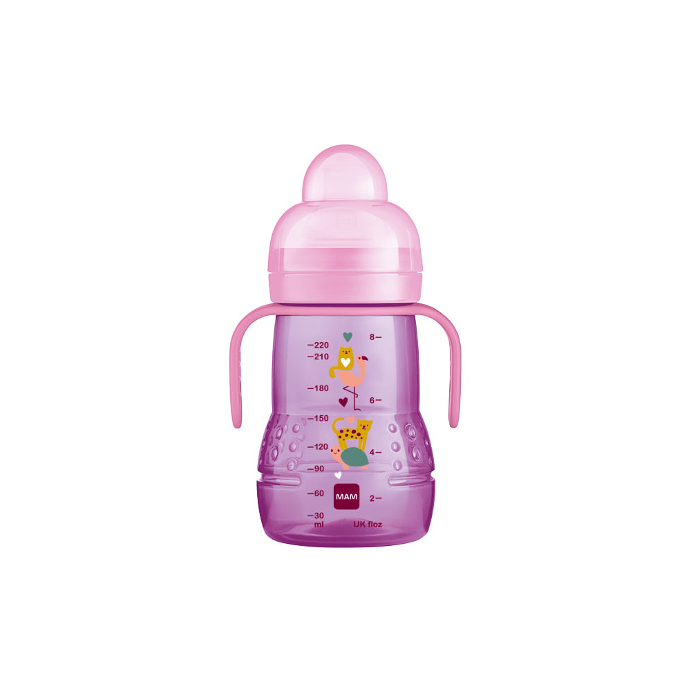 MAM - TRAINER+ Μπιμπερό Μετάβασης σε ποτηράκι ΘΣ & Στόμιο Extra Soft 4m+ (κορίτσι) - 220ml 450G